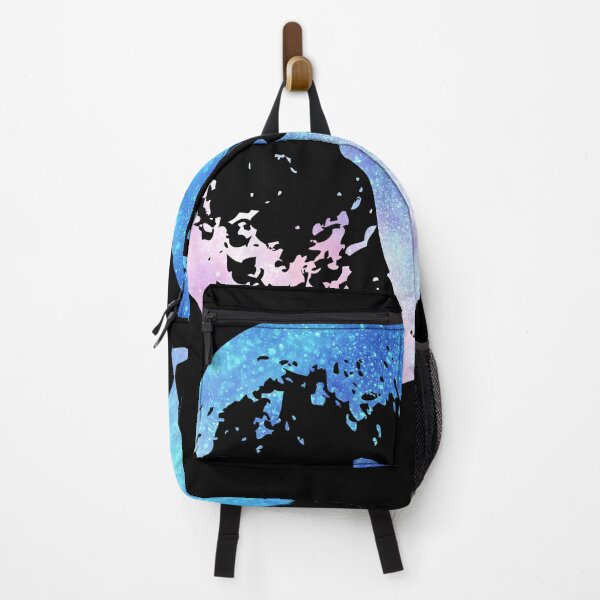 Item preview, light pink and blue galaxy wolf howling at moon silhouette designed and sold by Zevy-Darling.