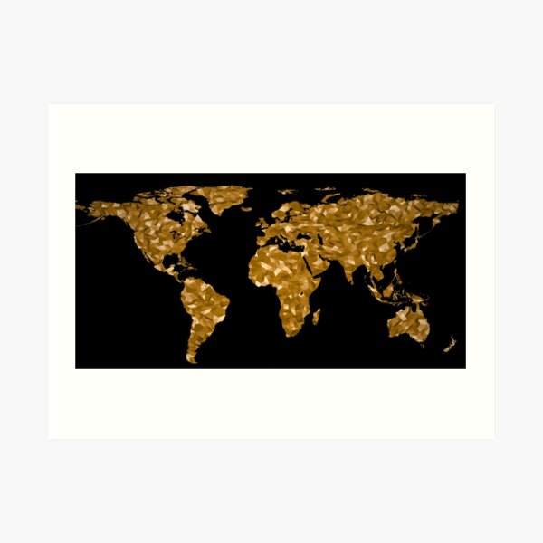 Large Wall Art Gold Map Of The World Ready To Hang Large Framed Wall Art World Map Canvas