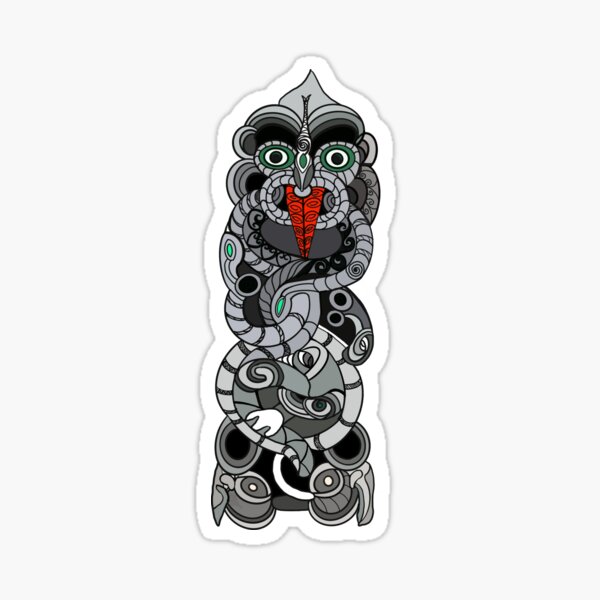 Item preview, Maori Carving - coloured digital design designed and sold by EurekaRoad.