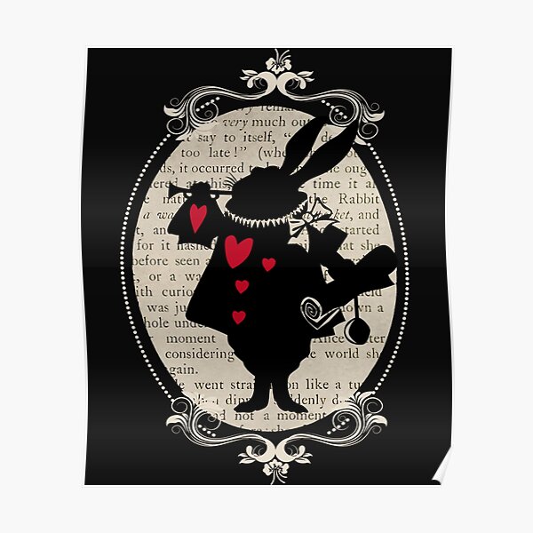 Livre Vintage Alice au Pays des Merveilles Lapin Blanc Poster