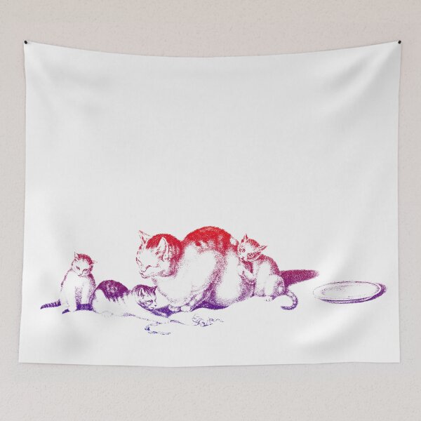 Item preview, Domesticated Napping Cat and Playful Kittens: Colorfully Edited Illustration By Gottfried Mind, The Raphael of Cats 1768-1814 designed and sold by TeachUrb.