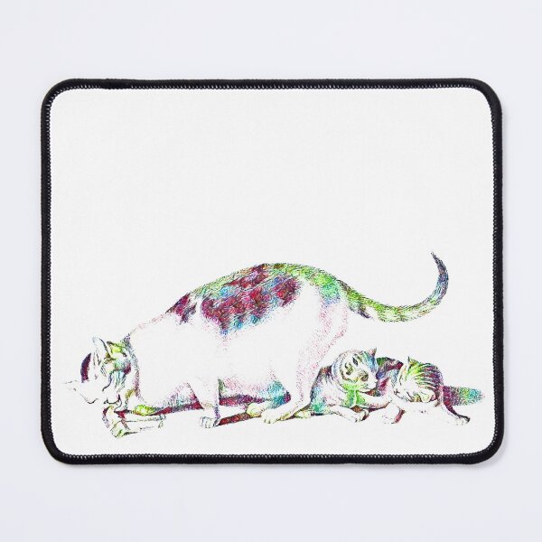 Item preview, Domestic Cat Eating While Kittens Play: Colorfully Edited Illustration By Gottfried Mind, The Raphael of Cats 1768-1814 designed and sold by TeachUrb.