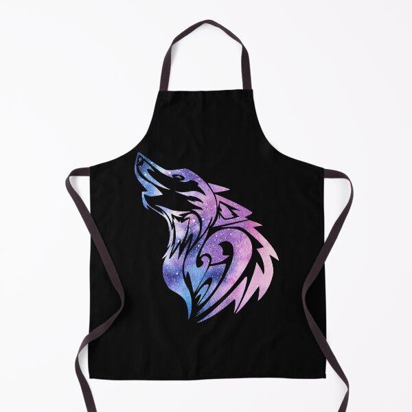 Item preview, purple and blue howling tribal tattoo style wolf designed and sold by Zevy-Darling.