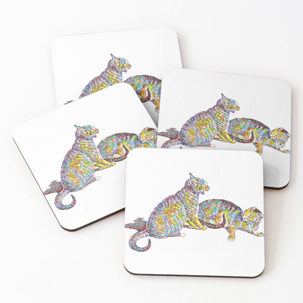Item preview, Two Domestic Cats Fighting Playfully: Mosaic Edited Illustration By Gottfried Mind, The Raphael of Cats 1768-1814 designed and sold by TeachUrb.