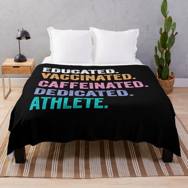 Item preview, Educated Vaccinated Caffeinated Dedicated athlete shirt, Funny athlete Christmas Gift designed and sold by xlnv.