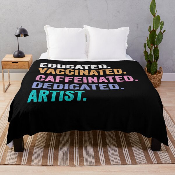 Item preview, Educated Vaccinated Caffeinated Dedicated artist shirt, Funny artist Christmas Gift designed and sold by xlnv.