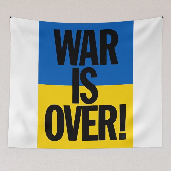 Item preview, WAR IS OVER!-Ukrainian flag color background- BLACK LOGO designed and sold by DRIPPED-STORE.