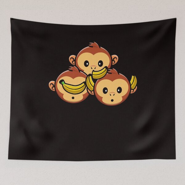 Item preview, See Speak Hear No Evil Japan Monkeys Japanese Art Banana designed and sold by TomGiantDesigns.