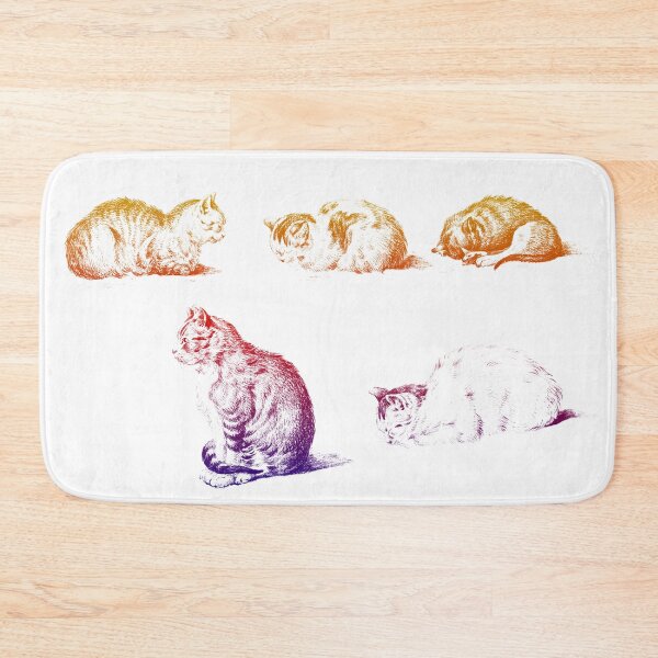 Item preview, Five Studies Of Cats By Jean Bernard (1812) Edited Bright Colors designed and sold by TeachUrb.