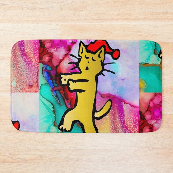 Item preview, into the mind of a sleepy cat with a purplish blue and green colorful abstract background  designed and sold by XXgooddeedXX.