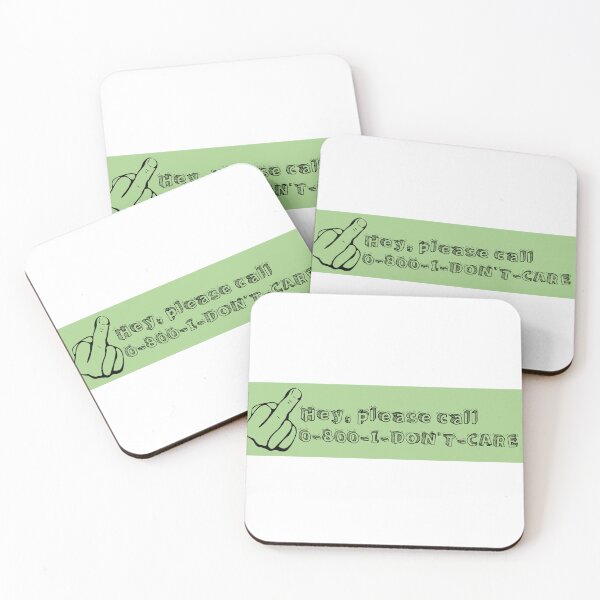 Item preview, I don't care - green designed and sold by NoerdyundDoerty.