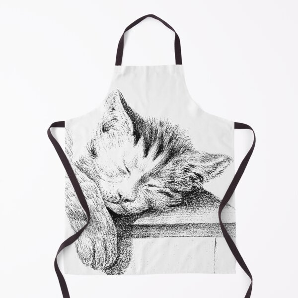 Item preview, Jean Bernard's Sketch Of A Sleeping Cat Edited Black And White designed and sold by TeachUrb.