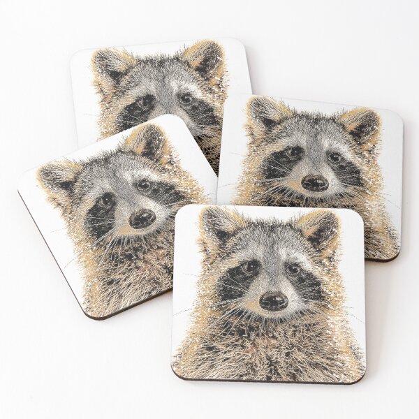 Item preview, Cute Vintage American Raccoon Face, Cute Raccoon Face Oil Paint, Procyon Lotor Raccoon Fine Art, Adorable Fluffy Raccoon Face designed and sold by Paintcorner.