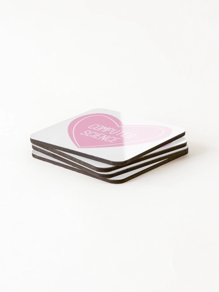 Thumbnail 4 of 5, Coasters (Set of 4), Computer Science Heart designed and sold by teesaurus.