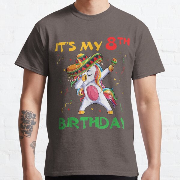 Kids Its My 8th Birthday Unicorn Shirt (8 year old girl gift)Its