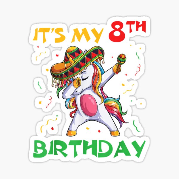 Kids Its My 8th Birthday Unicorn Shirt (8 year old girl gift)Its