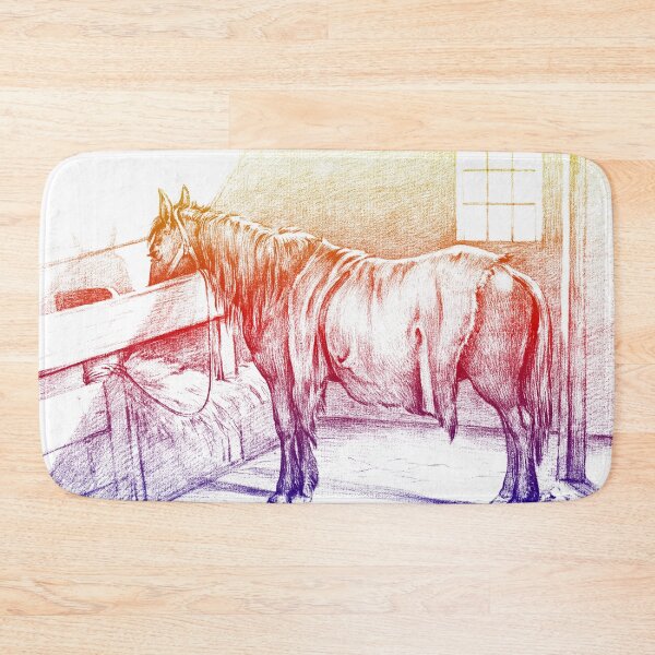 Item preview, Jean Bernard's Standing Horse in a Stable Edited Bright and Colorful designed and sold by TeachUrb.