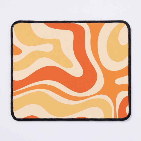 Item preview, Retro Modern Liquid Swirl Abstract Pattern Square in Orange and Tangerine Tones designed and sold by kierkegaard.