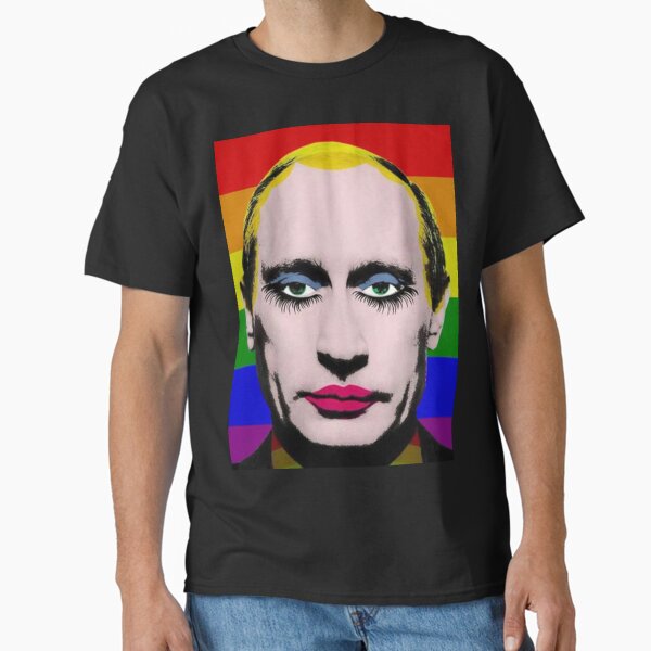 Vista previa del artículo con la obra «Bandera del orgullo gay de Putin», diseñado y vendido por Thelittlelord.