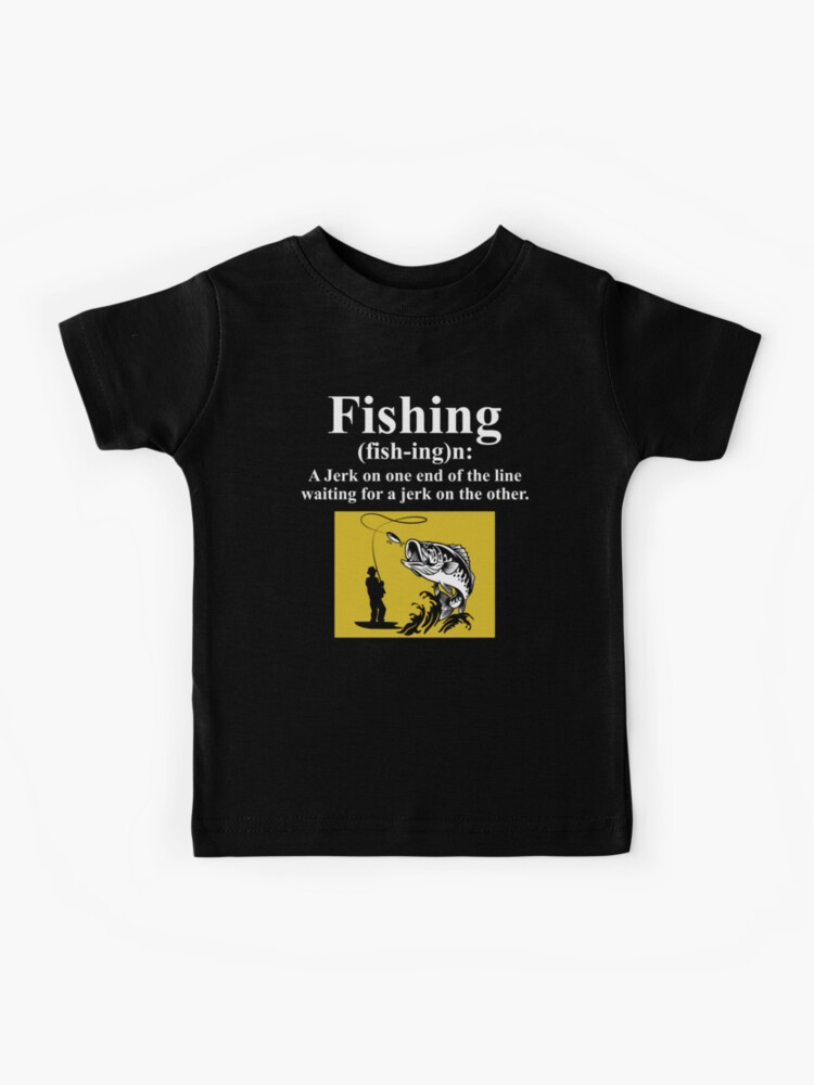 Large Mouth Bass Fishing Fish Fishermen Funny Joke Kids T-Shirt