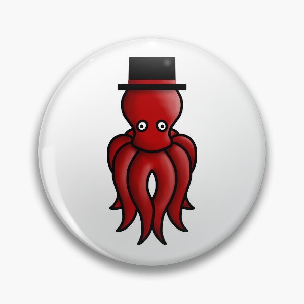 Item preview, red octopus with hat designed and sold by octo-PS.