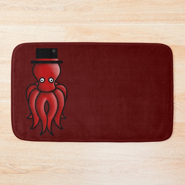 Item preview, red octopus with hat designed and sold by octo-PS.