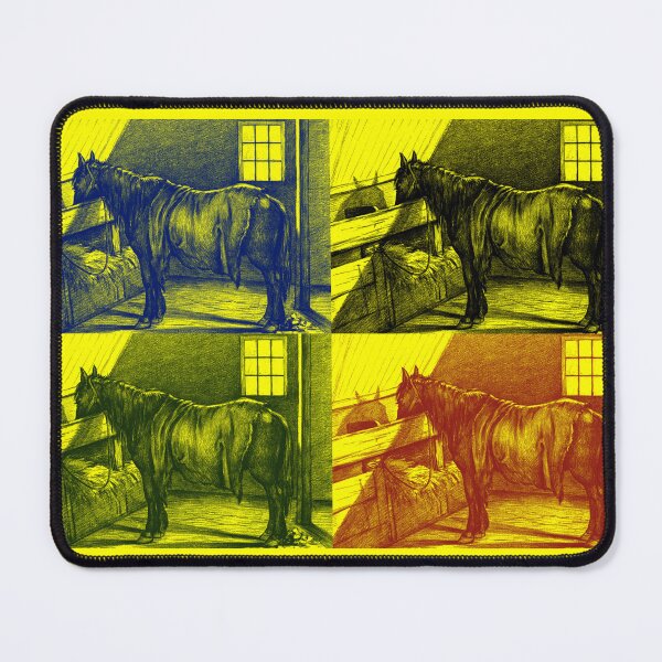 Item preview, Jean Bernard's Standing Horse in a Stable Edited Dark Shadows Blue Black Green Red Pattern designed and sold by TeachUrb.