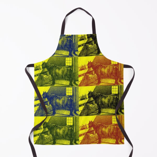 Item preview, Jean Bernard's Standing Horse in a Stable Edited Dark Shadows Blue Black Green Red Pattern designed and sold by TeachUrb.