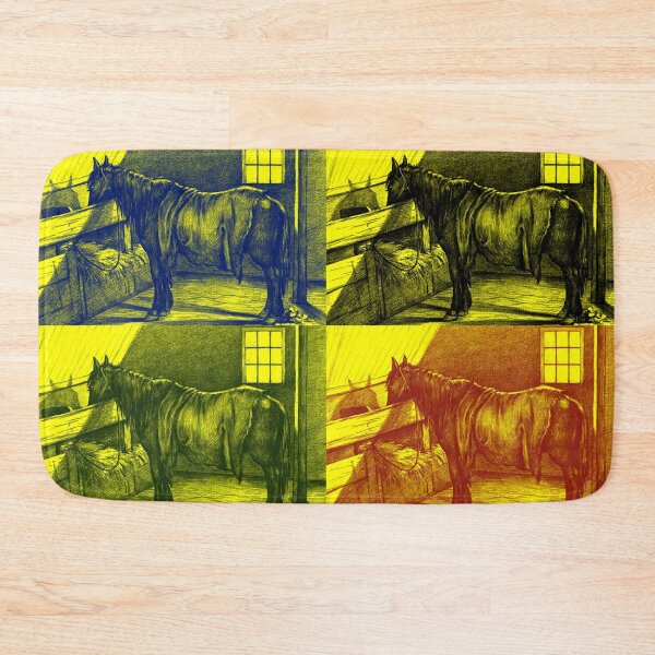 Item preview, Jean Bernard's Standing Horse in a Stable Edited Dark Shadows Blue Black Green Red Pattern designed and sold by TeachUrb.
