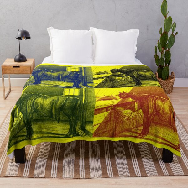 Item preview, Jean Bernard's Standing Horse in a Stable Edited Dark Shadows Blue Black Green Red Pattern designed and sold by TeachUrb.