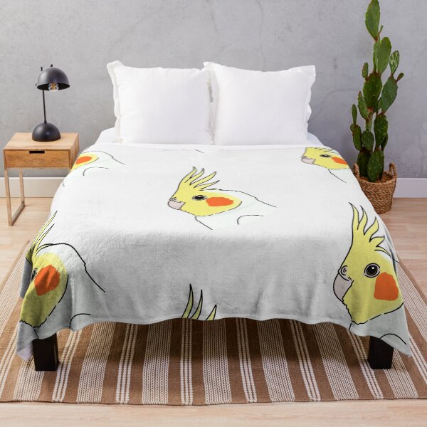 Item preview, lutino cockatiel parrot portrait designed and sold by Kelsea Taylor.