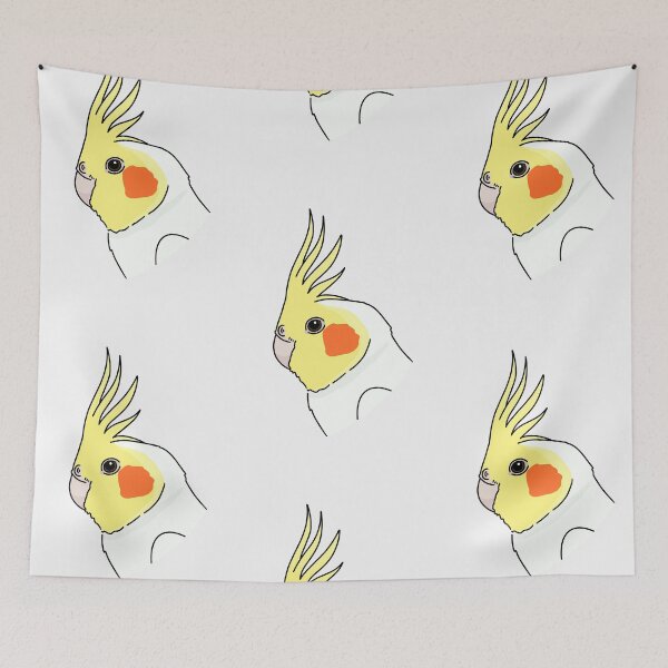 Item preview, lutino cockatiel parrot portrait designed and sold by Kelsea Taylor.