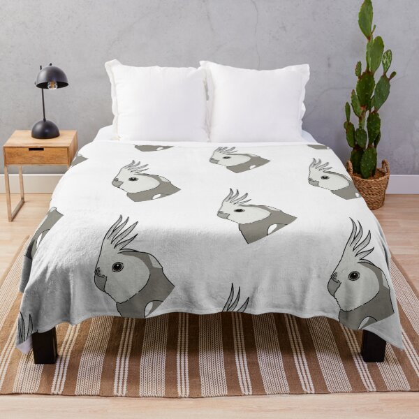 Item preview, white face cockatiel parrot portrait designed and sold by Kelsea Taylor.