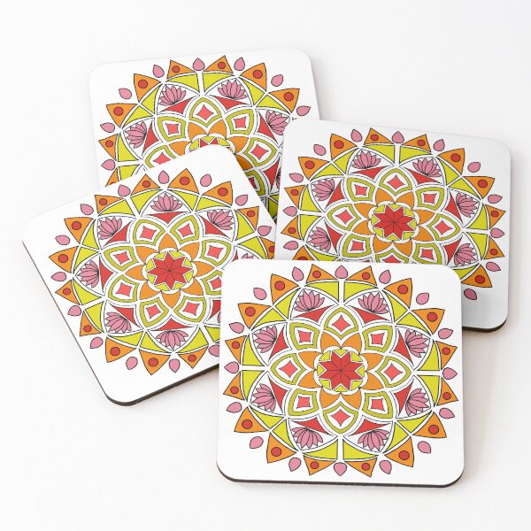 Item preview, Red and Orange motif mandala designed and sold by ArtforSoul21.