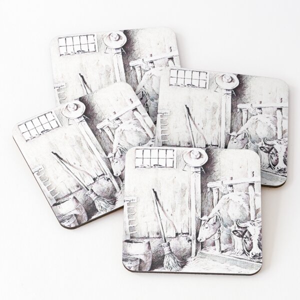 Item preview, Two Cows By Jean Bernard Edited Black and White designed and sold by TeachUrb.