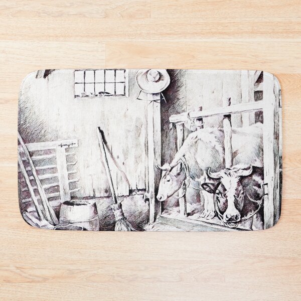 Item preview, Two Cows By Jean Bernard Edited Black and White designed and sold by TeachUrb.