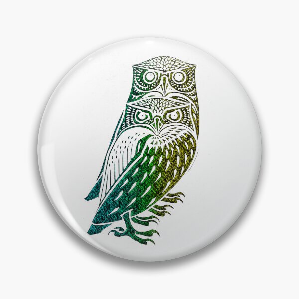 Item preview, Two Owls By Julie De Graag: Edited Fractured Colorful Green Yellow Blue Design designed and sold by TeachUrb.