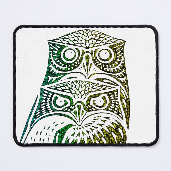 Item preview, Two Owls By Julie De Graag: Edited Fractured Colorful Green Yellow Blue Design designed and sold by TeachUrb.