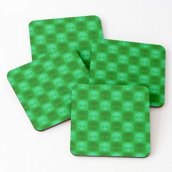 Item preview, Green Alien Extraterrestrial Checkered Pattern designed and sold by SpaceAlienTees.
