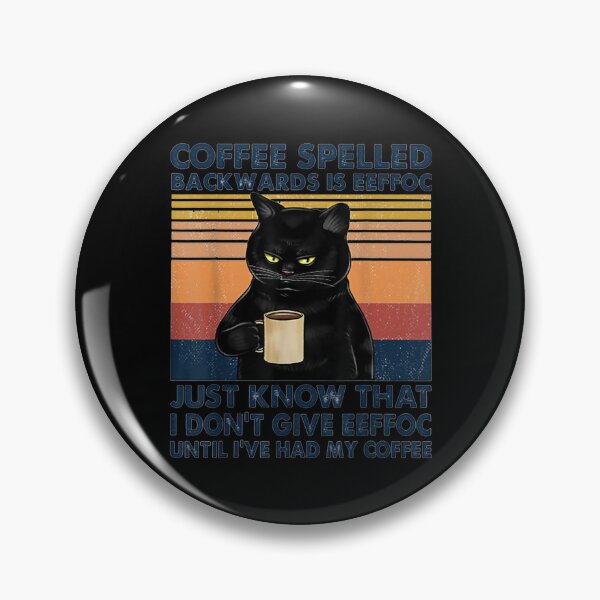 Item preview, Coffee Spelled Backwards Is Eeffoc Cat Drinking Vintage designed and sold by AndySerkis.