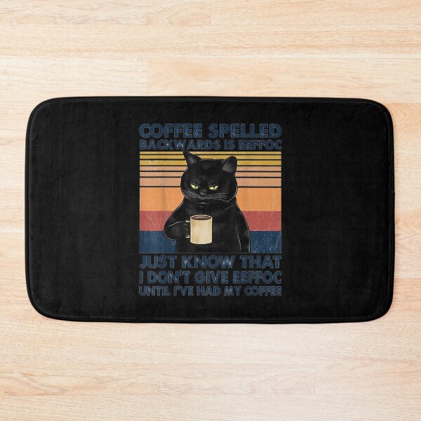 Item preview, Coffee Spelled Backwards Is Eeffoc Cat Drinking Vintage designed and sold by AndySerkis.
