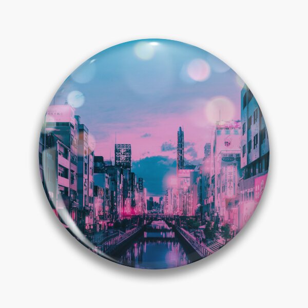 Item preview, Osaka Dotonbori Ebisu Bridge Canal Vapor Lofi City Neon Nightscape - Namba District - Bokeh Light Leaks Artwork - Anime Aesthetic designed and sold by Cawaiico.
