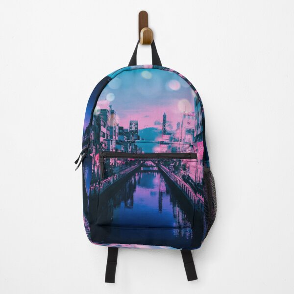 Item preview, Osaka Dotonbori Ebisu Bridge Canal Vapor Lofi City Neon Nightscape - Namba District - Bokeh Light Leaks Artwork - Anime Aesthetic designed and sold by Cawaiico.