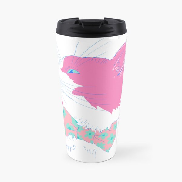 Cat with Bow Travel Coffee Mug