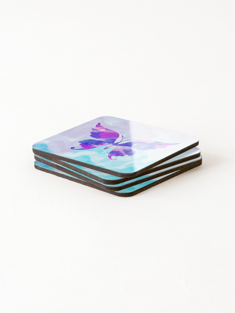 Thumbnail 4 of 5, Coasters (Set of 4), Abstract Butterfly designed and sold by uniqueD.