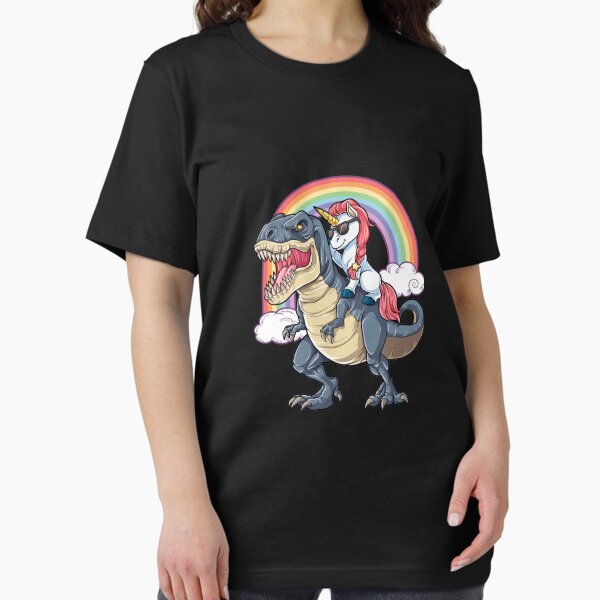 Item preview, Unicorn Riding Dinosaur T Shirt T-Rex Funny Unicorns Party Rainbow Squad Gifts for Kids Boys Girls E designed and sold by FranzTeufel.