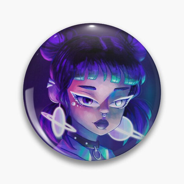 Space Girl Portrait Pin