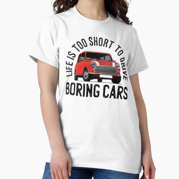 Artikel-Vorschau von Das Leben ist zu kurz, um langweilige Autos zu fahren - Roter Austin Morris Mini, designt und verkauft von knappidesign.