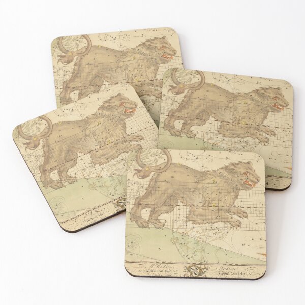 Item preview, Leo star sign restored antique map designed and sold by aapshop.