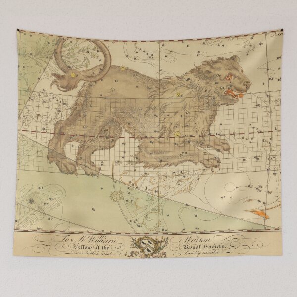 Item preview, Leo star sign restored antique map designed and sold by aapshop.